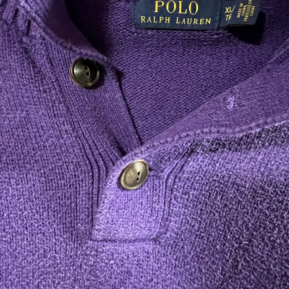 Polo Ralph Lauren Purple XL Turtleneck Sweater With Three Buttons - Picture 3 of 13